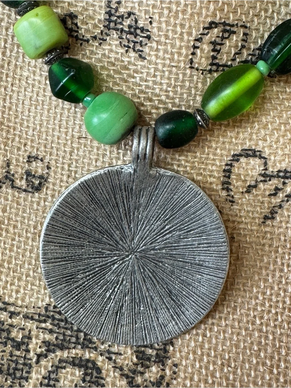 Women’s Beaded Metal Pendant Necklace | #B19